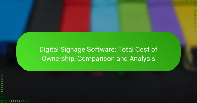 Digital Signage Software: Total Cost of Ownership, Comparison and Analysis