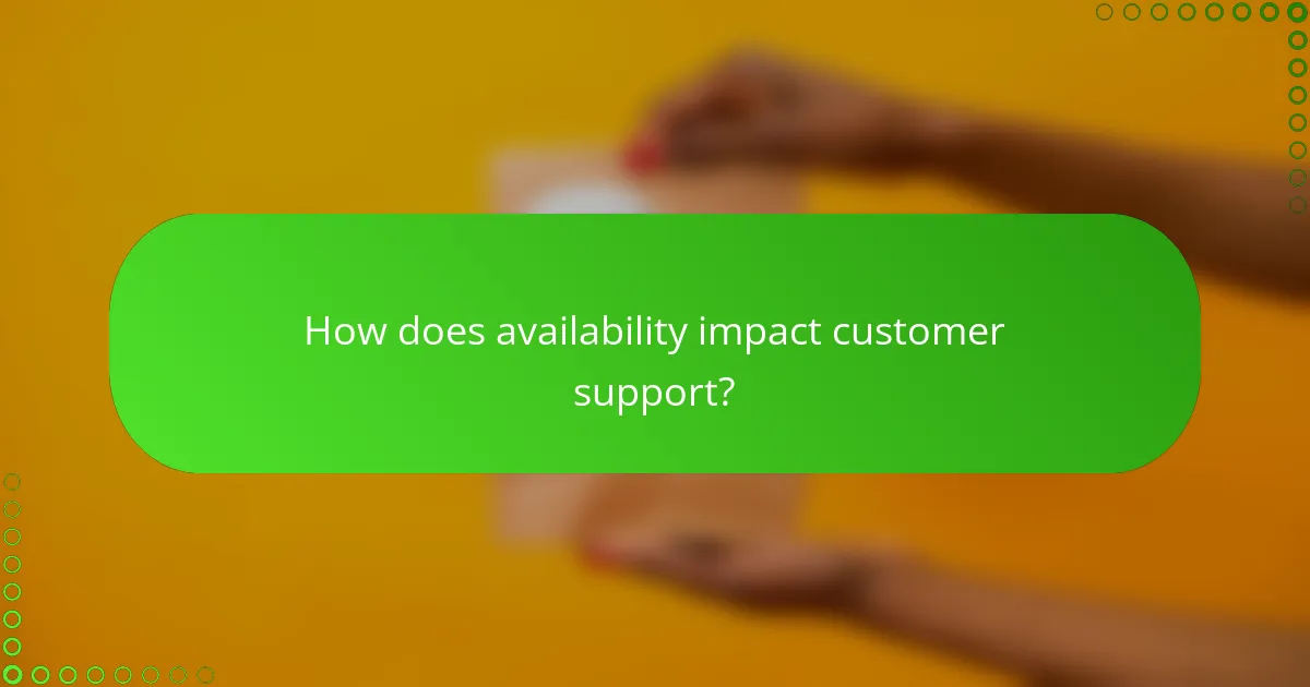 How does availability impact customer support?