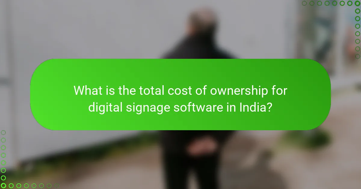 What is the total cost of ownership for digital signage software in India?
