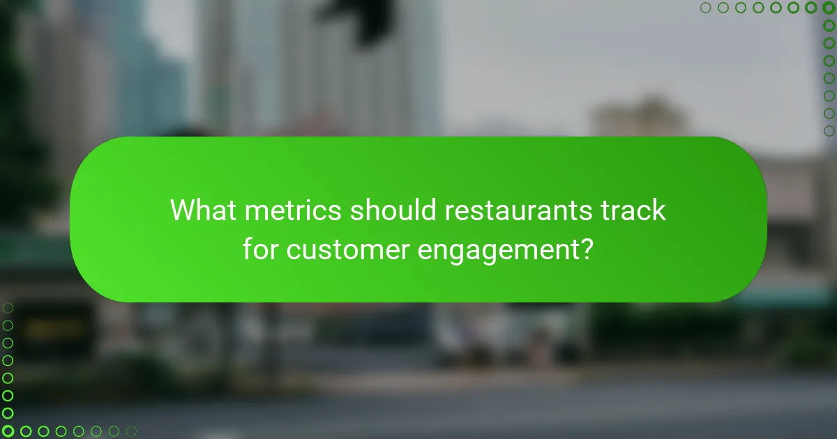 What metrics should restaurants track for customer engagement?